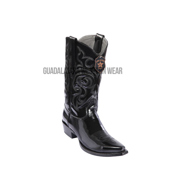 Los Altos Black Chamaleon Snip Toe Cowboy Boots