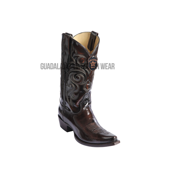 Los Altos Brown Chamaleon Snip Toe Cowboy Boots