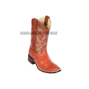 Los Altos Cognac Ostrich Wide Square Toe Cowboy Boots