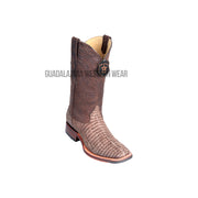 Los Altos Sanded Brown Teju Wide Square Toe Cowboy Boots