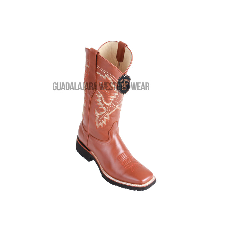 Los Altos Honey Pull Up Wide Square Toe Very Light EVA Sole Cowboy Boots