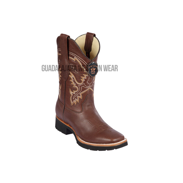 Los Altos Brown Grisly Wide Square Toe Very Light EVA Sole Cowboy Boots