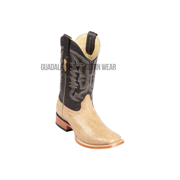 Los Altos Oryx Ostrich Belly Wide Square Toe Cowboy Boots