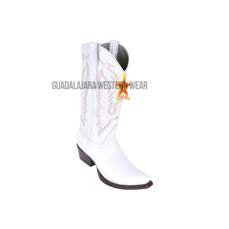 Los Altos White Deer Women Snip Toe Western Boot