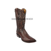 Cuadra Ostrich Flame Brown J Toe Cowboy Boots