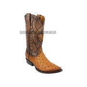 Cuadra Ostrich Flame Honey J Toe Cowboy Boots