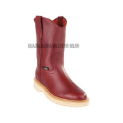 Original Michel Boots Men's Pull On Work Boot Burgundy Soft Toe