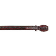 Los Altos Black Cherry Ostrich Laser Design Casual Belt