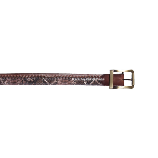 Los Altos Rustic Brown Python Casual Belt