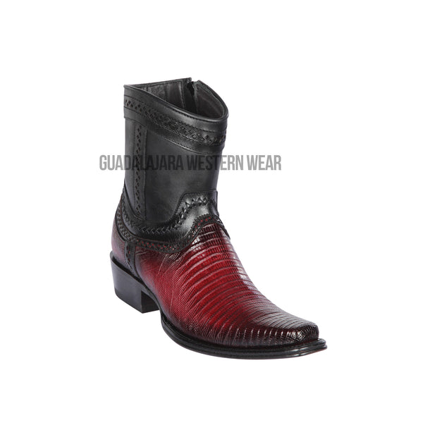 Los Altos Faded Burgundy Teju European Square Toe Ankle Boot