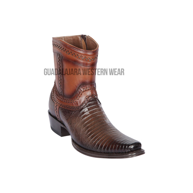 Los Altos Faded Brown Teju European Square Toe Ankle Boot