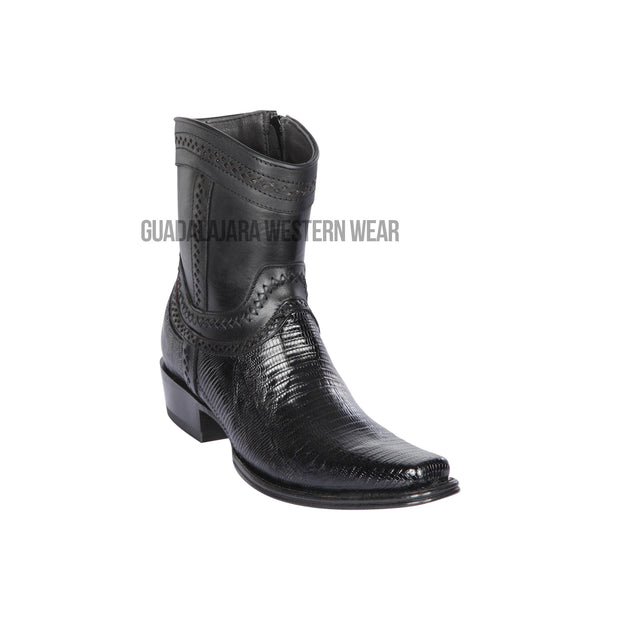 Los Altos Black Teju European Square Toe Ankle Boot