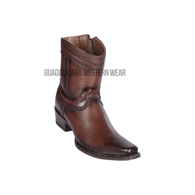 Los Altos Faded Brown Grisly European Square Toe Ankle Boot