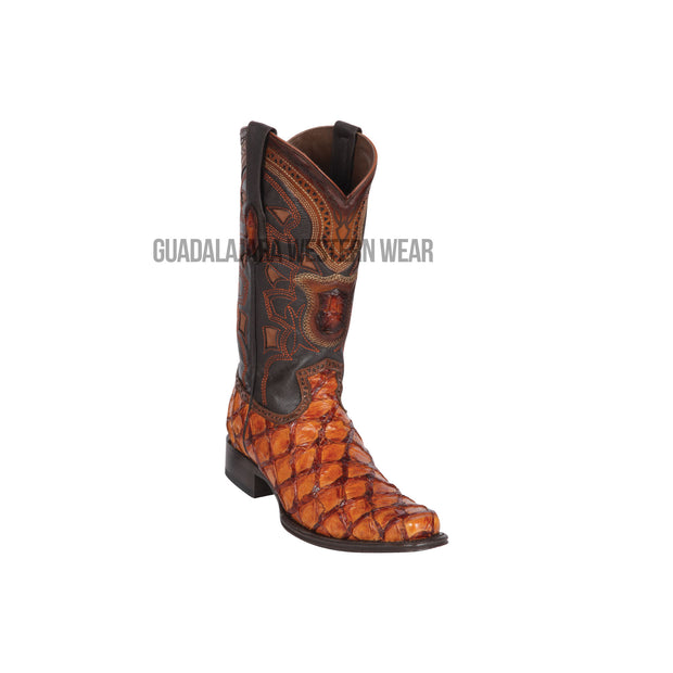 Los Altos Cognac Piraruccu European Square Toe Cowboy Boots