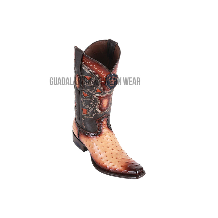 Los Altos Faded Oryx Ostrich European Square Toe Cowboy Boots