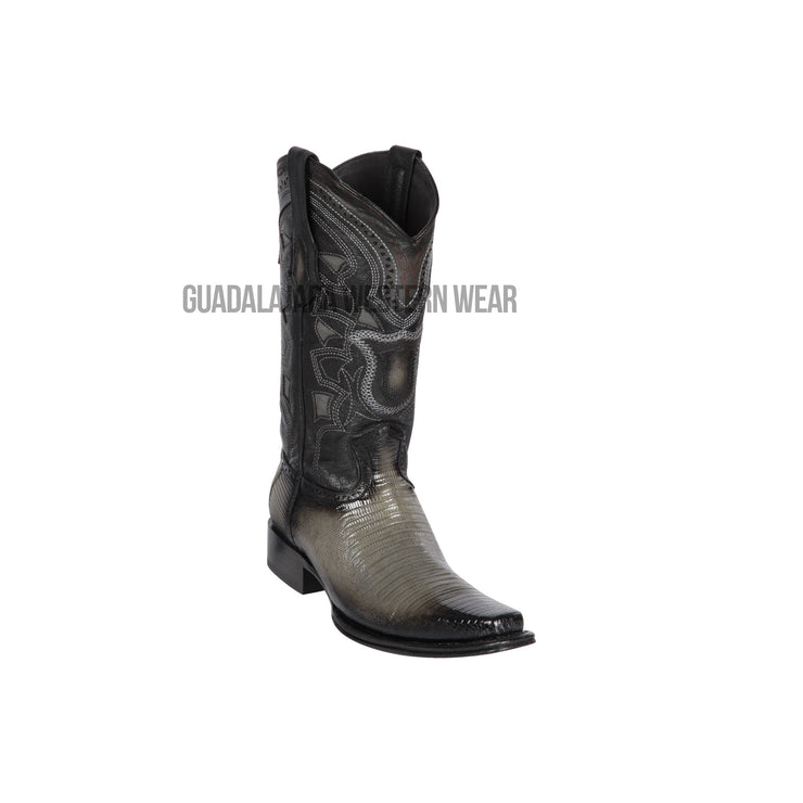 Los Altos Faded Grey Teju European Square Toe Cowboy Boots
