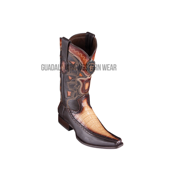 Los Altos Faded Oryx Caiman Belly & Deer European Square Toe Cowboy Boots