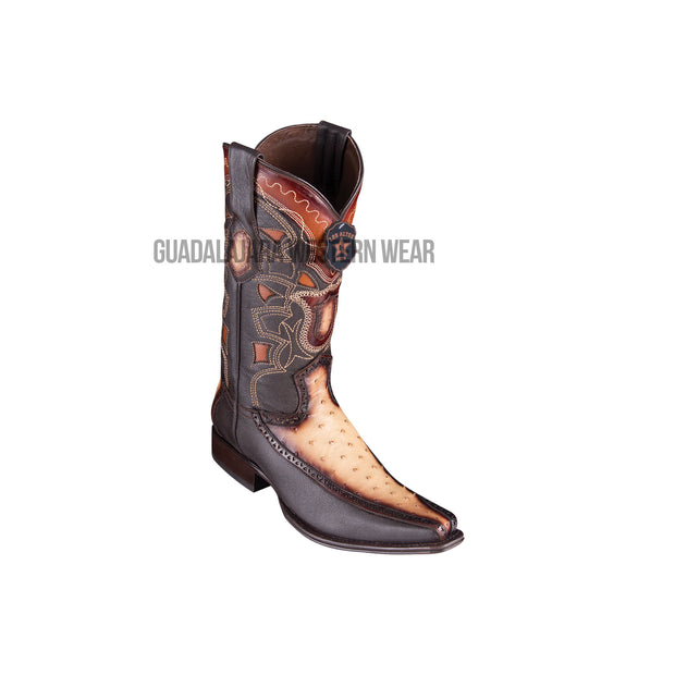 Los Altos Faded Oryx Ostrich & Deer European Square Toe Cowboy Boots