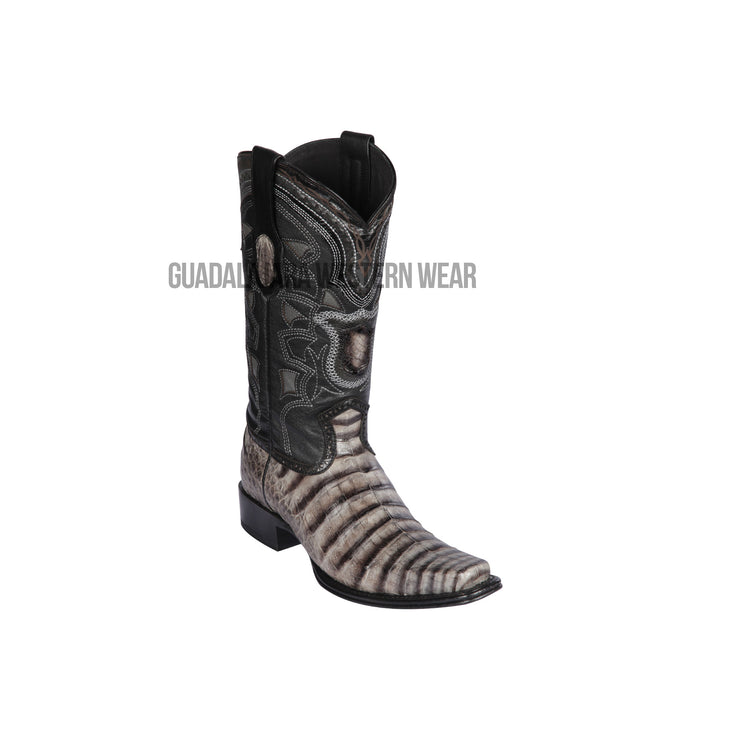 Los Altos Porto Gray Caiman Belly European Square Toe Cowboy Boots