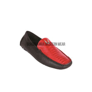 Vestigium Black / Red Ostrich Leg Loafers