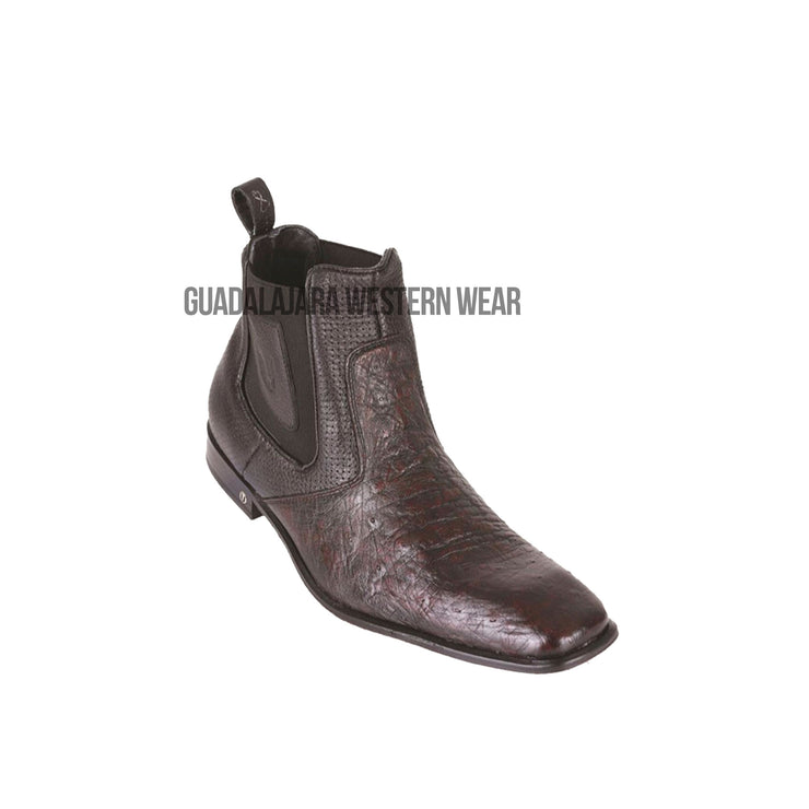 Vestigium Black Cherry Ostrich Belly Chelsea Boot