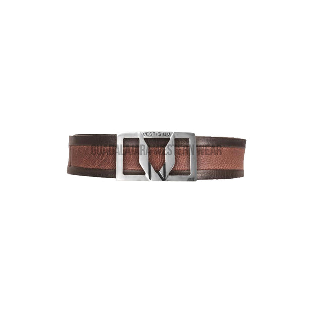 Vestigium Brown Grasso Ostrich Leg Casual Belt