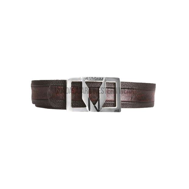 Vestigium Black Cherry Ostrich Belly Casual Belt