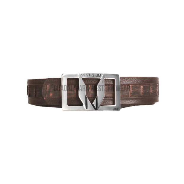 Vestigium Sanded Brown Caiman Belly Casual Belt