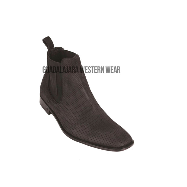 Vestigium Black Suede Leather Chelsea Boot