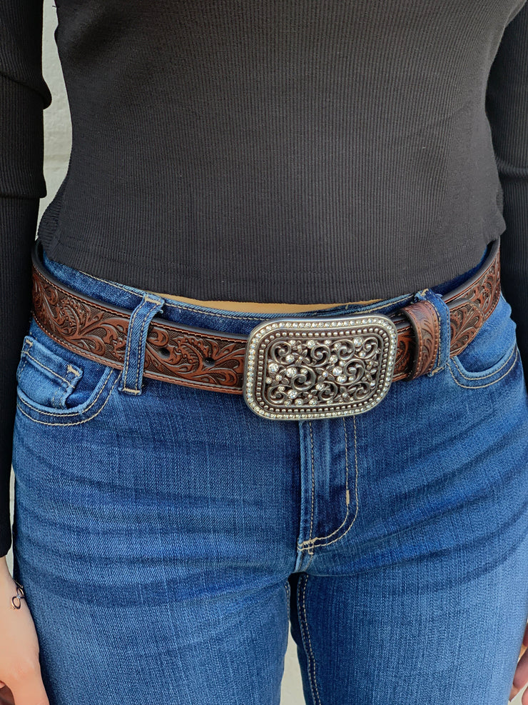 Nocona Belt Co. Women's Tone Tan Filagree Belt