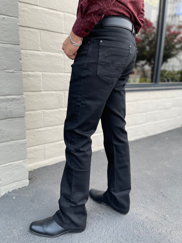 Platini Men's Jet Black Slim Boot Cut Jeans - BCJ7843