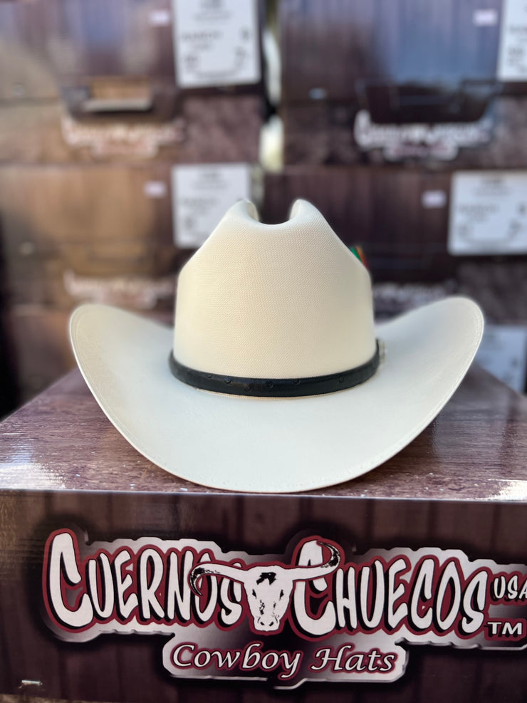 10,000x falda/brim 3.5" Avestruz Negro Sinaloa Style Hat (Exclusive)