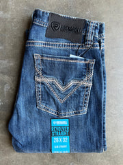 Slim Fit Stretch Tan Double V Pocket Straight Bootcut Jeans - Rock&Roll Denim