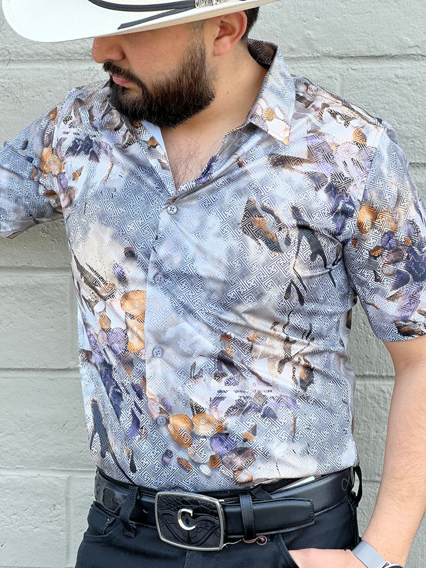 Platini Men's Digital Print Short Sleeve Shirt - FPS8637