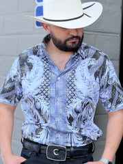 Platini Men's Digital Print Short Sleeve Shirt - FPS8638