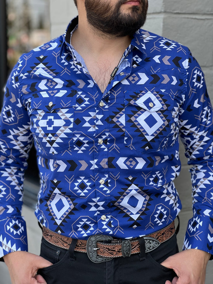 Platini Men's Aztec Digital Print Shirt - AZL7782