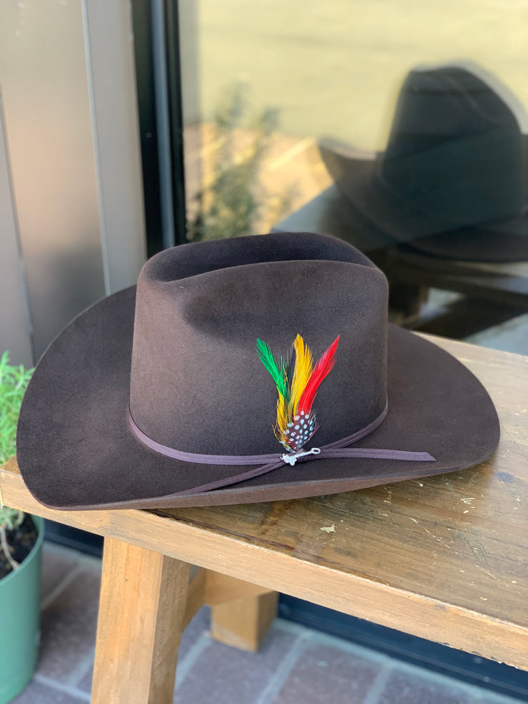 Stetson 6x Rancher Chocolate Cowboy Felt Hat Sinaloa (Copa Alta Falda/Brim 3.5")