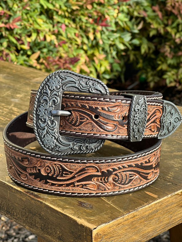 Western Men Hand Tooled HD Extreme belt