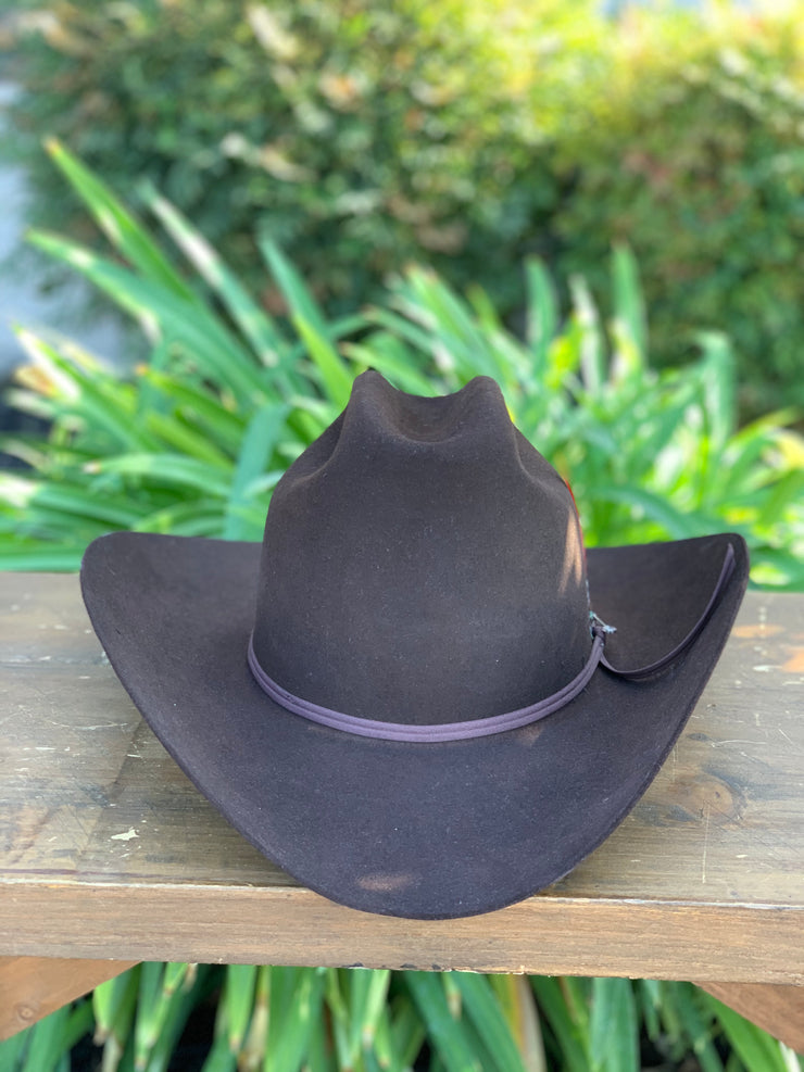 Stetson 6x Rancher Chocolate Cowboy Felt Hat (Copa Alta Falda/Brim 4")