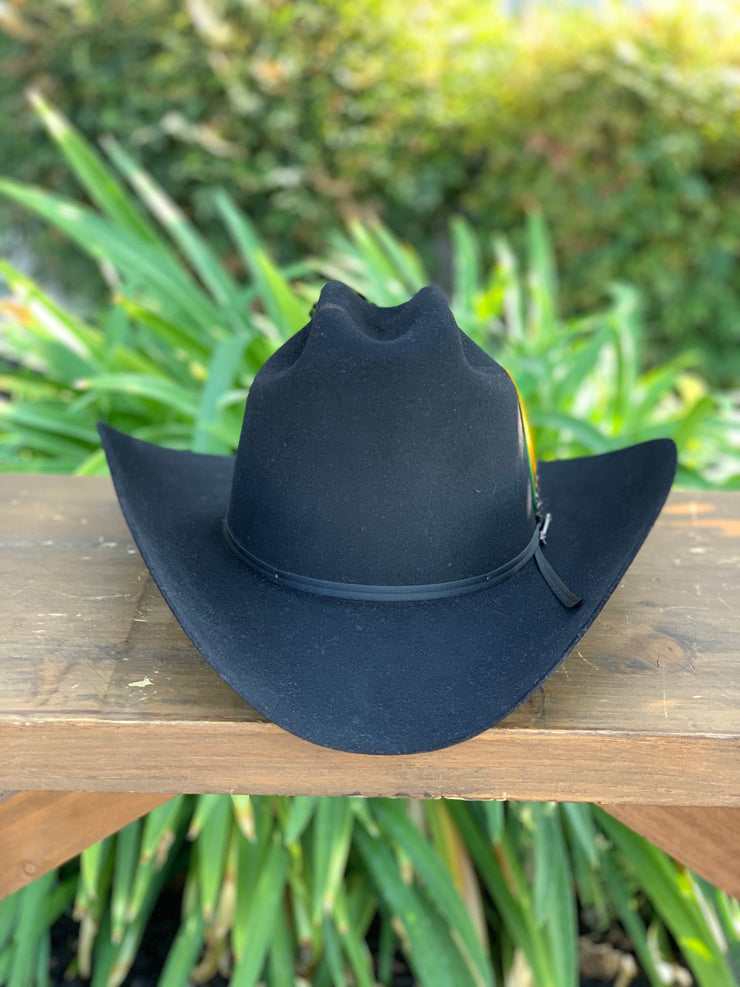Stetson 6x Rancher Black Cowboy Felt Hat (Copa Alta Falda/Brim 4")