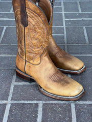 Circle G Men's Light Brown Embroidered Western Boot