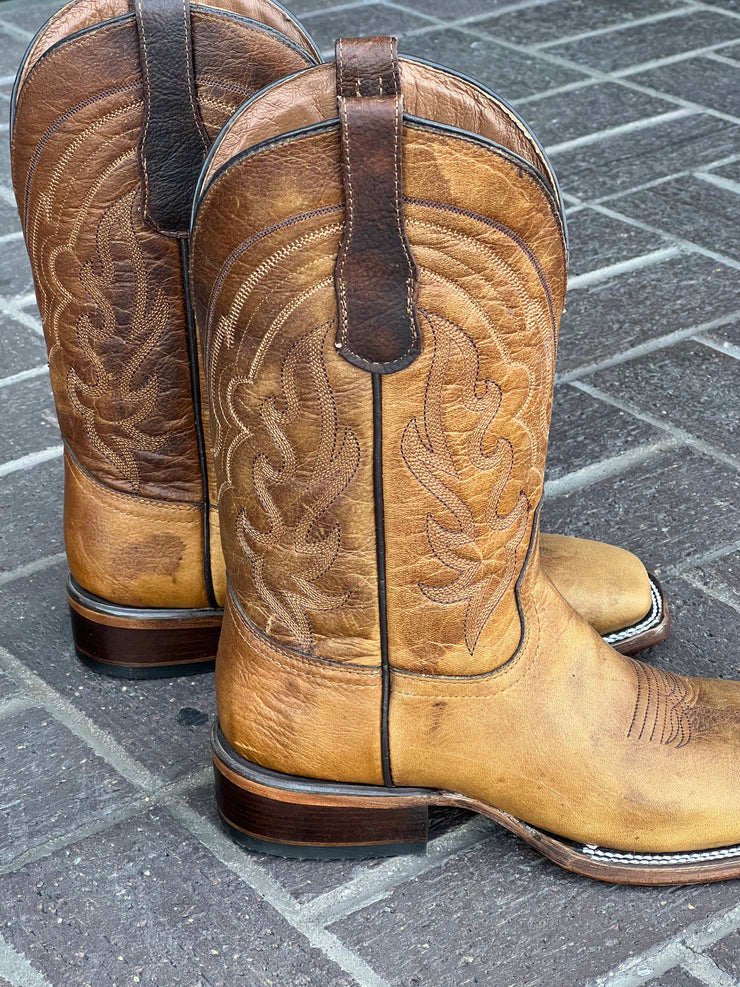 Circle G Men's Light Brown Embroidered Western Boot