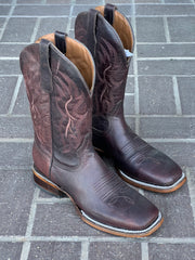 Circle G Men's Dark Brown Embroidered Western Boot