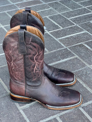 Circle G Men's Dark Brown Embroidered Western Boot