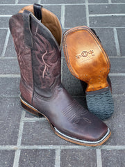 Circle G Men's Dark Brown Embroidered Western Boot
