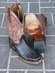 Circle G Men's Dark Brown Caiman Western Boot