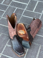 Circle G Men's Dark Brown Caiman Western Boot