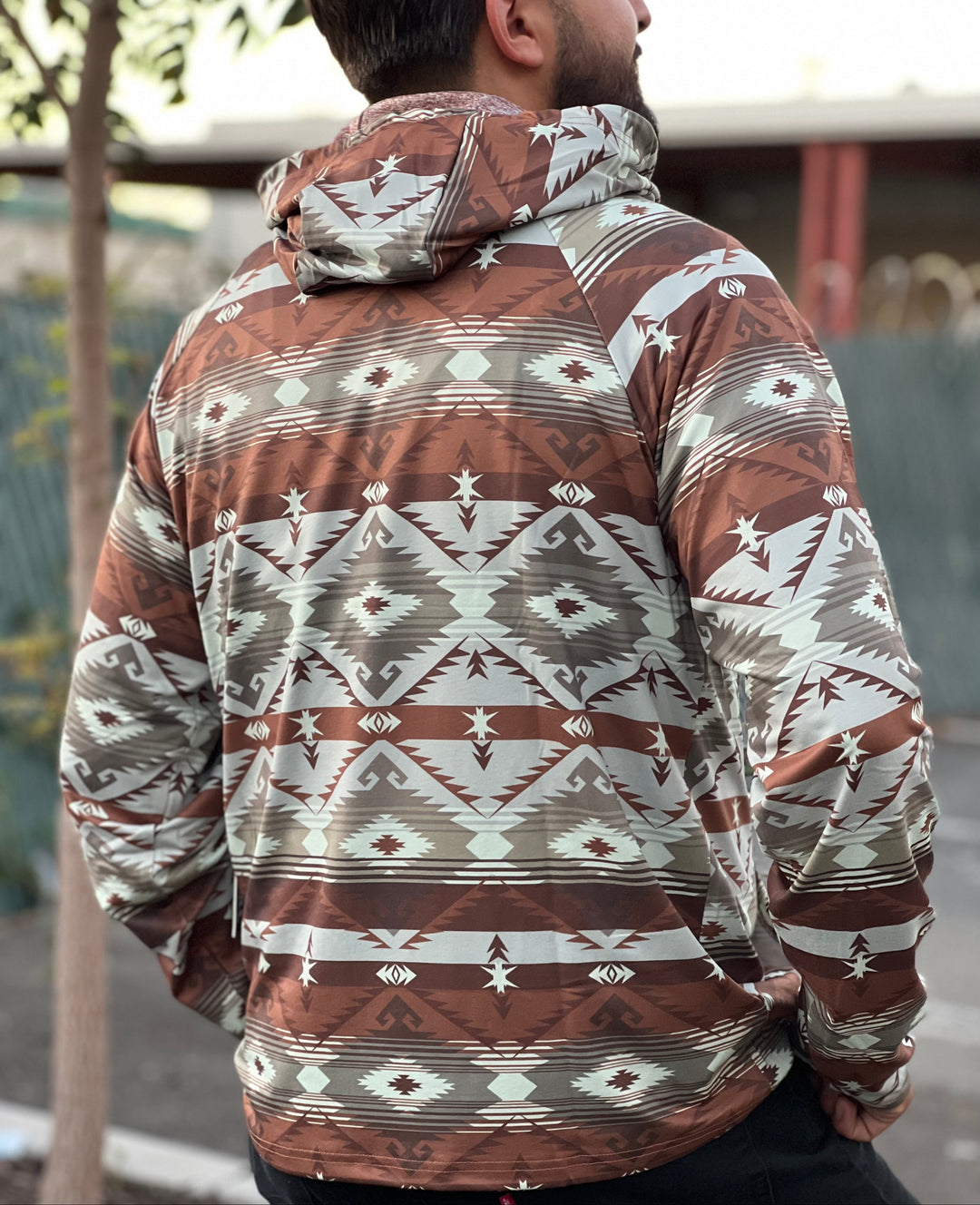 Mens Aztec Fleece Jacket Western Aztec Hoodie Pullover Hoodie