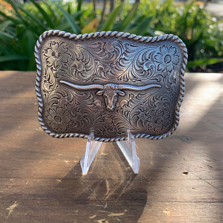 Square Round Longhorn Buckle