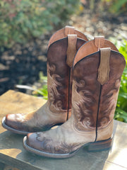 Circle G by Corral Women's Honey Chocolate Embroidery Square Toe Boot